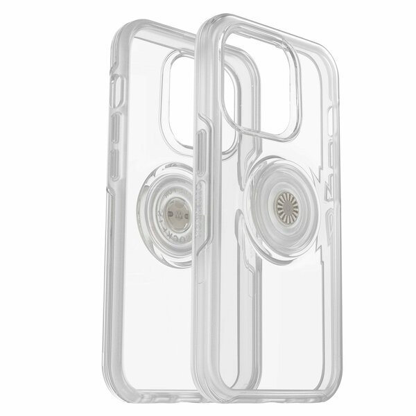 Otterbox , Otter + Pop Symmetry Clear Case With Popgrip For Apple Iphone 14 Pro , Clear Pop 77-88796